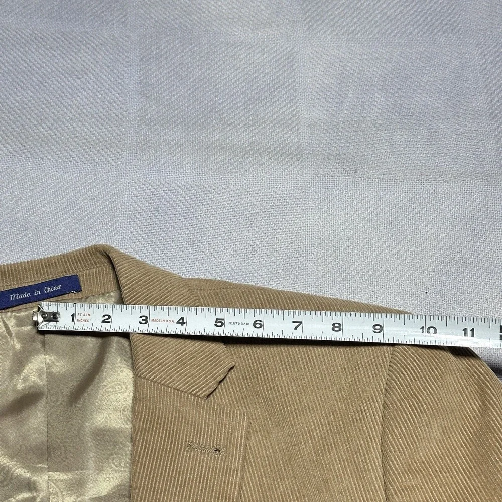 Alan Flusser Brown Corduroy‎ Two Button Paisley Liner Blazer Jacket Men's Sz 42L